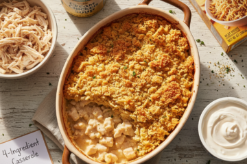 4 Ingredient Chicken and Stuffing Casserole Bake