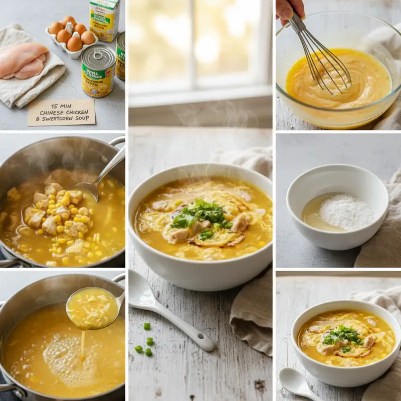15 Minute Chinese Chicken and Sweetcorn Soup