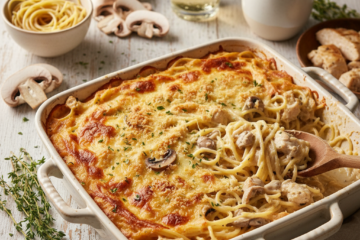 1 Creamy Cheesy Chicken Tetrazzini Pasta Bake