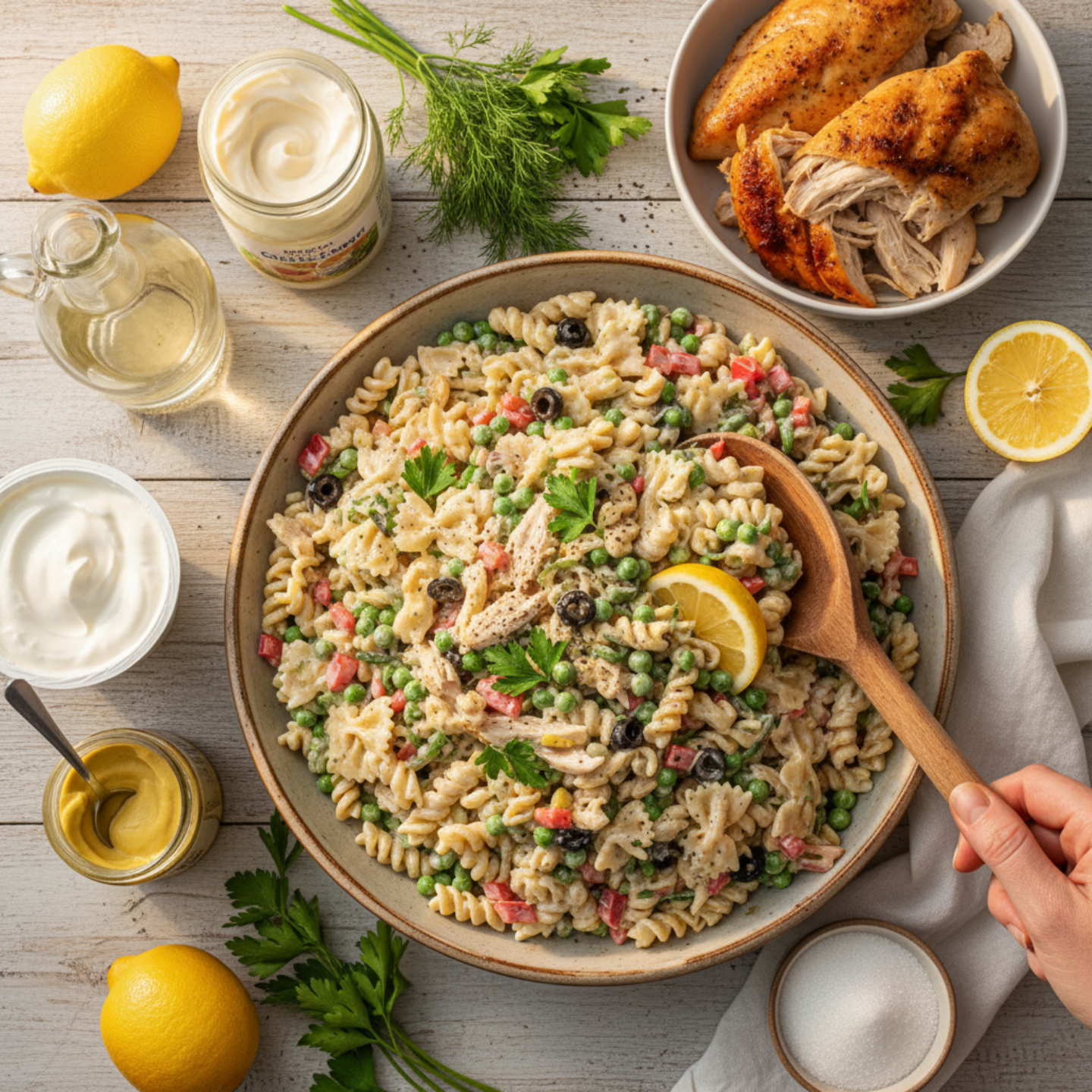 1 Creamy Chicken Pasta Salad Recipe for Potlucks