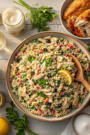 1 Creamy Chicken Pasta Salad Recipe for Potlucks