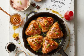 5 Ingredient Sticky Honey Garlic Chicken Thighs