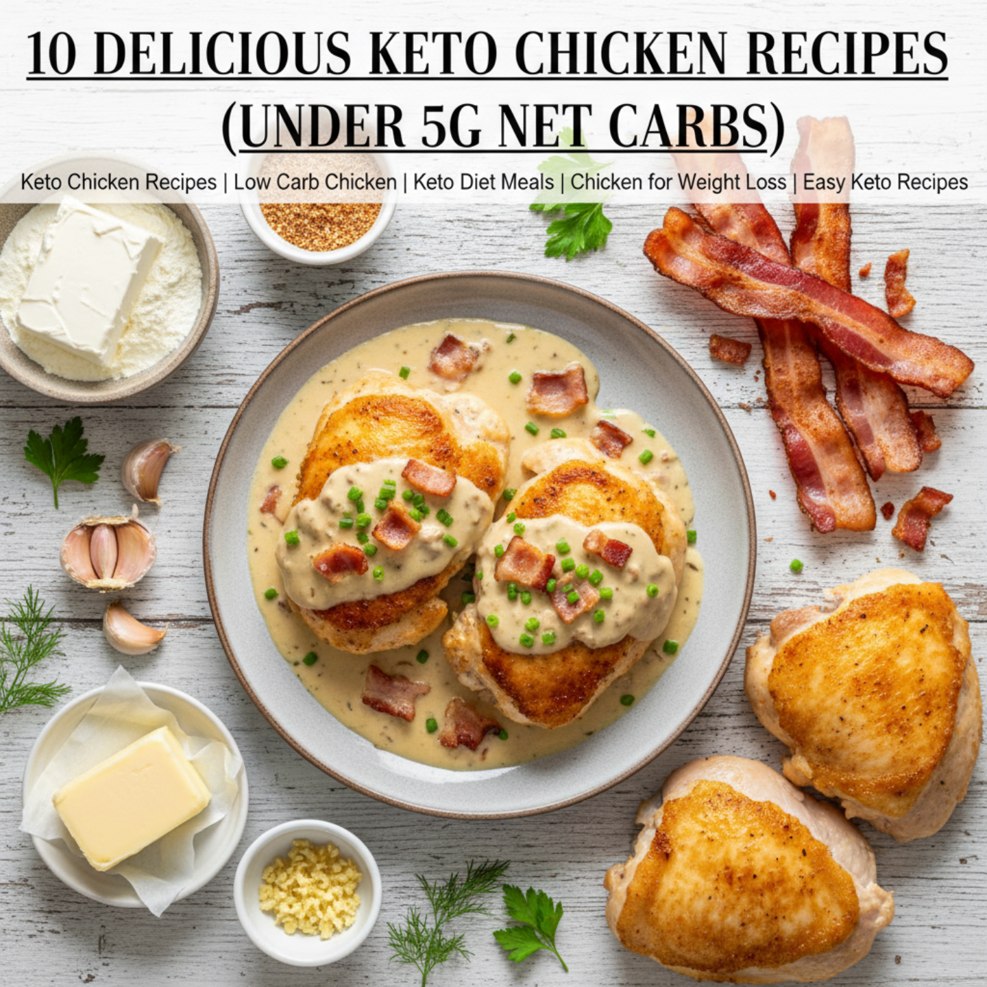 10 Delicious Keto Chicken Recipes (Under 5g Net Carbs)