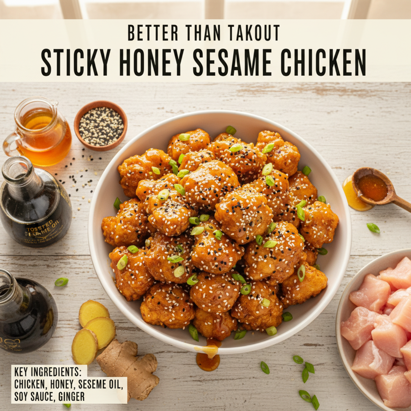 1 Sticky Honey Sesame Chicken Recipe (Better Than Takeout)