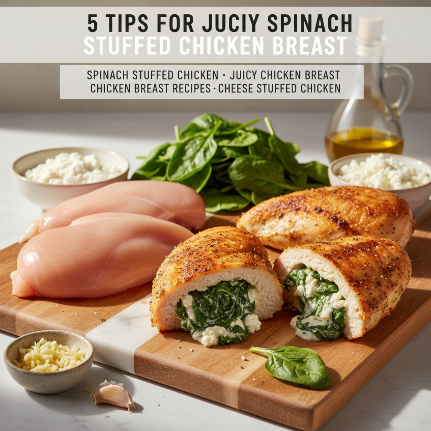 5 Tips for Juicy Spinach Stuffed Chicken Breast